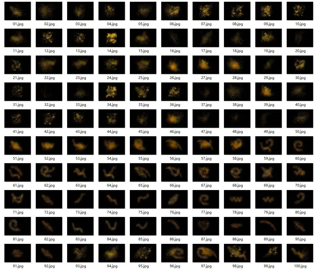 平面素材-100张高清金色粉尘照片叠加素材Golden Dust Photo Overlays(9)