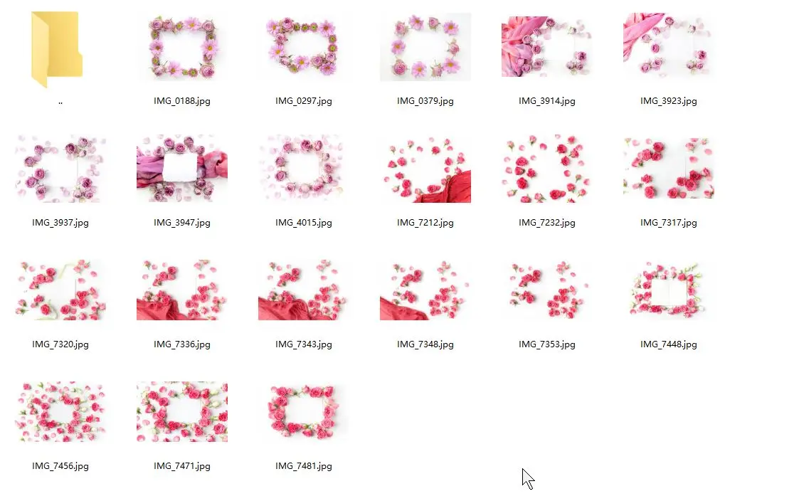 平面素材-20个玫瑰花花卉框架素材 20 Floral frames bundle(3)