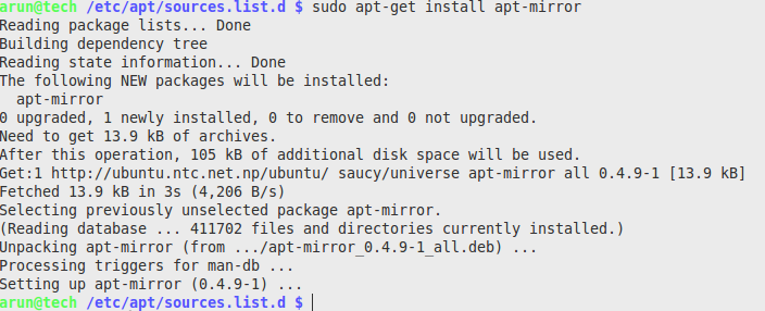 使用 APT-mirror 四步配置 Ubuntu 本地软件仓库使用 APT-mirror 四步配置 Ubuntu 本地软件仓库