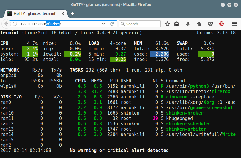 GoTTY：把你的 Linux 终端放到浏览器里面GoTTY：把你的 Linux 终端放到浏览器里面