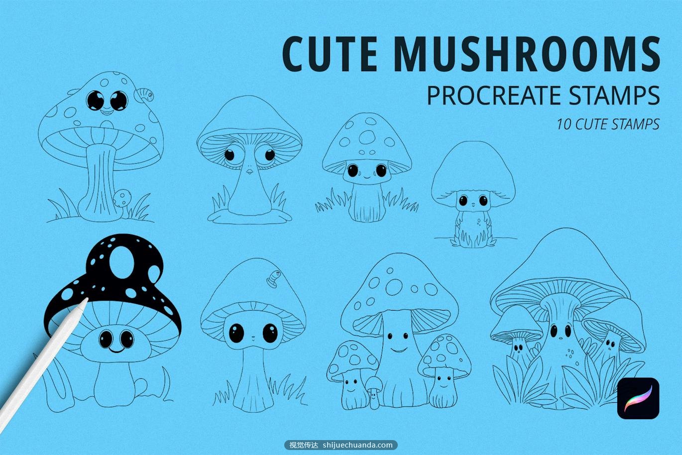 Cute Mushrooms Stamps for Procreate-3.jpg