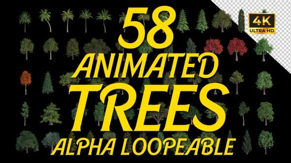 AE模板-58个植物树木循环动画视频素材
