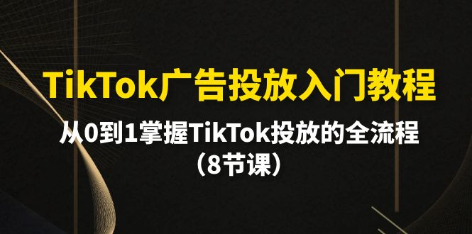 TikTok广告投放入门教程，从0到1掌握TikTok投放的全流程（8节课）-阿文随笔